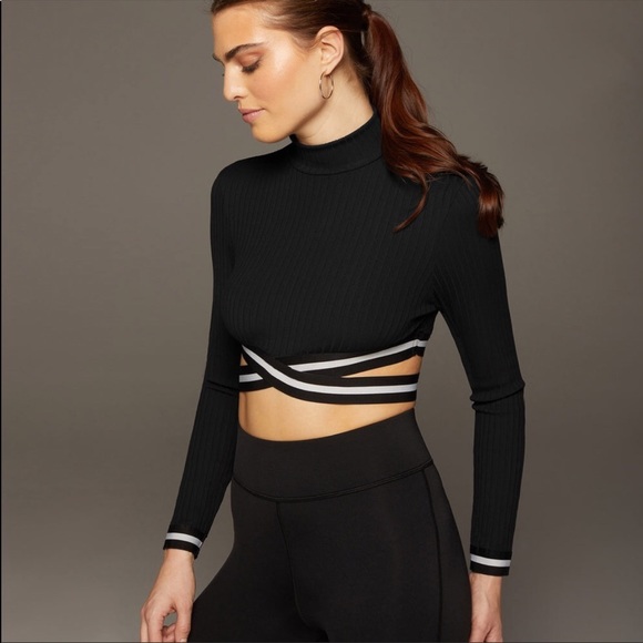 MICHI Cutout Crop Top APEX RIBBED LONG SLEEVE - Picture 6 of 15